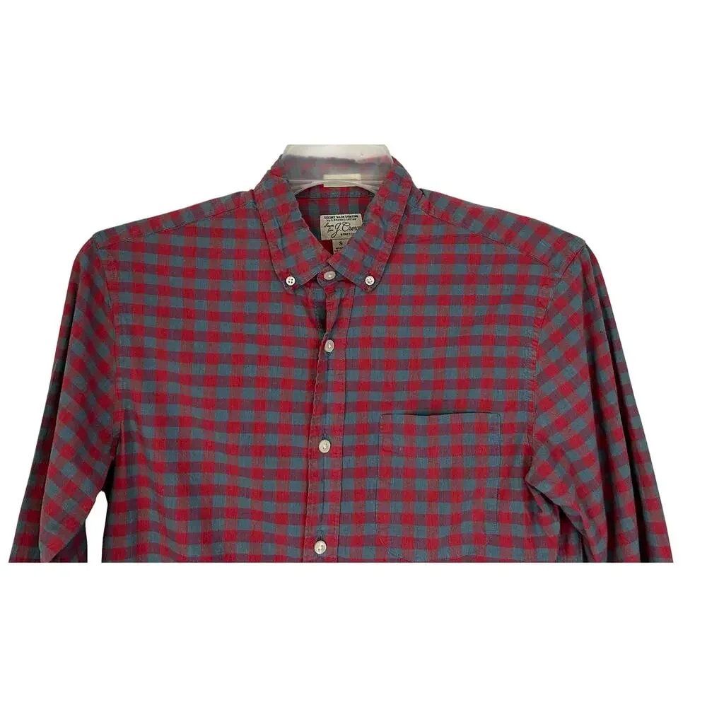 J. Crew Slim Untucked Stretch Secret Wash Shirt Seashore Red AA431 Size S
